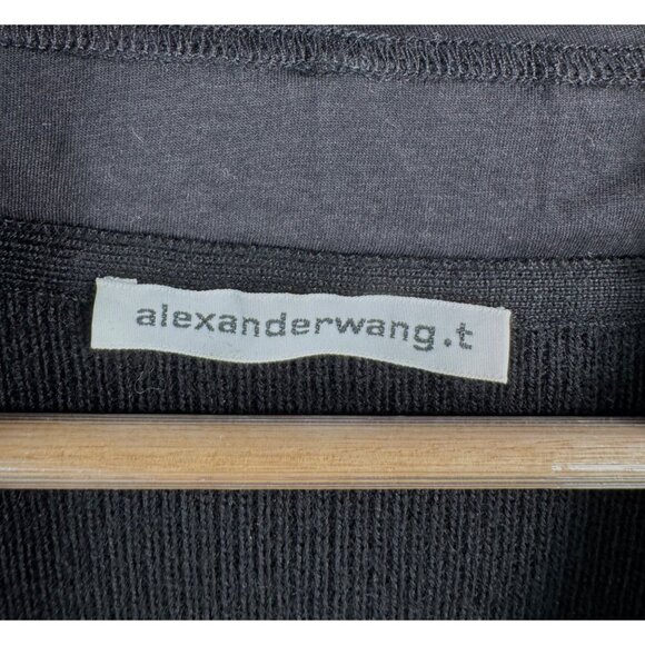 Alexander Wang Wool hooded knit sweater black preppy chic money sz XS - Picture 2 of 6
